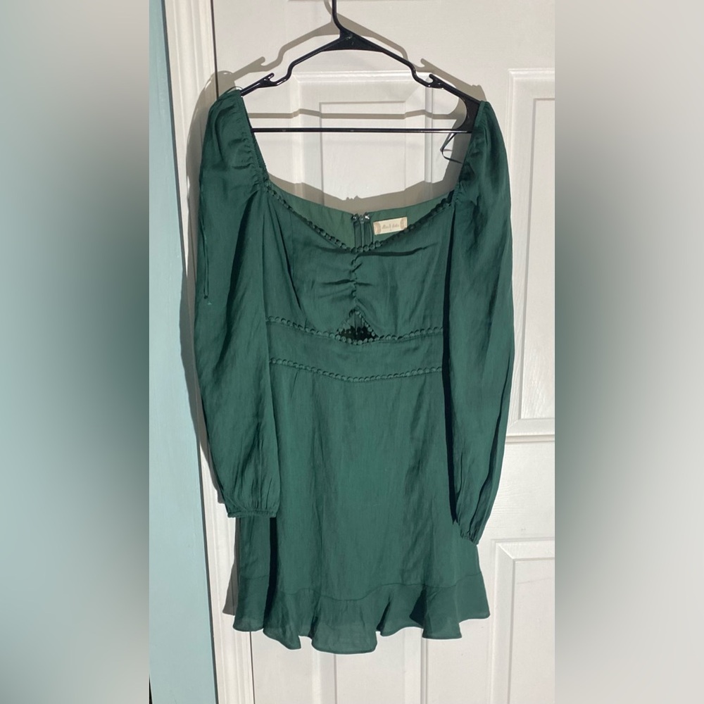 Altar'd State Green Mini Dress with Ruffle Hem